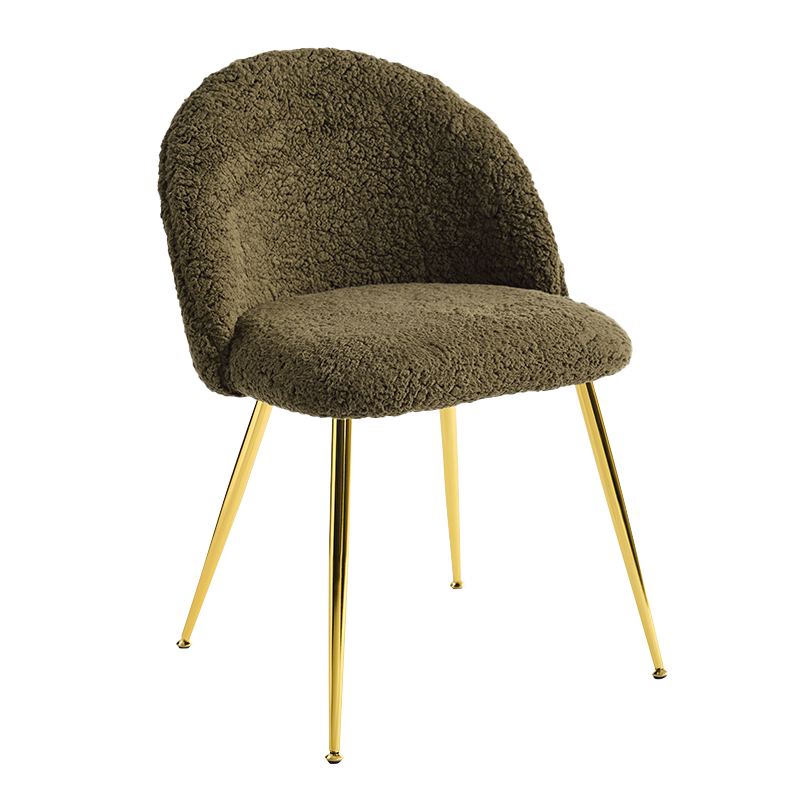 كرسي طعام تيدي فليس باللون الأخضر مع قاعدة ذهبية (Y-C16)