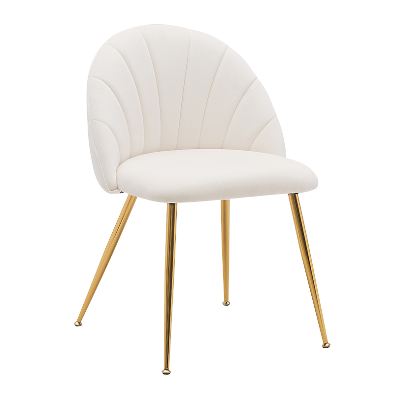 كراسي تناول الطعام ذات اللون الأبيض المخملي ذات اللون الخشبي المنخفض (Y-C28)