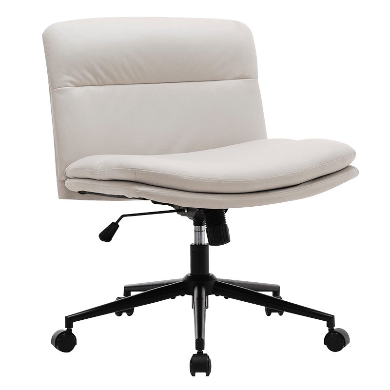 كرسي مكتب منزلي أبيض واسع بدون ذراعين (Y-C56)