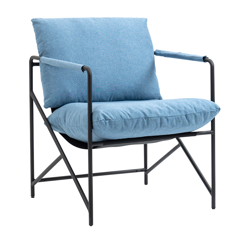 كرسي منجد بإطار معدني باللون البيج (Y-C37)