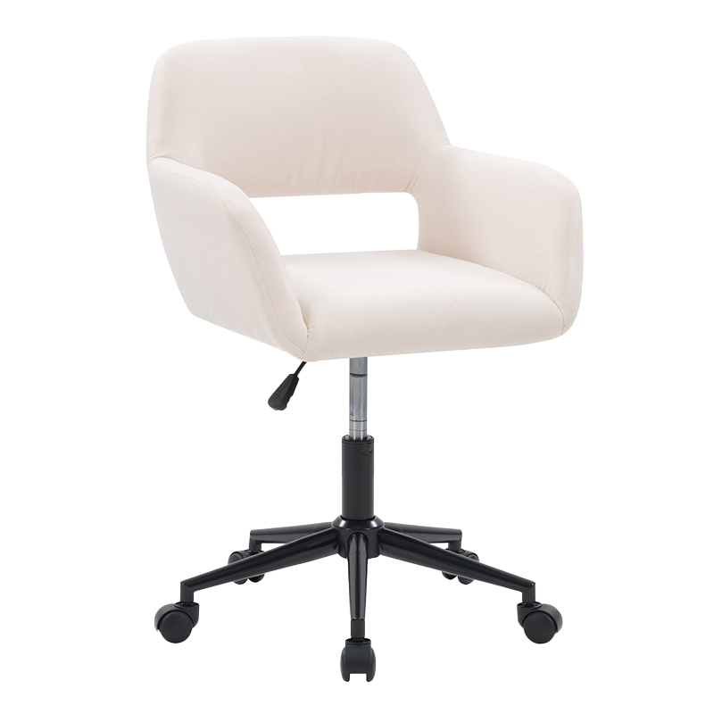 كرسي مكتب منزلي منجد على نطاق واسع من القماش البيج (GY-630)