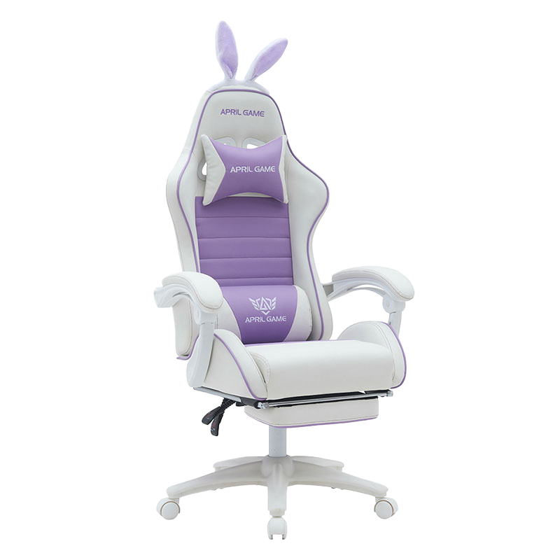 الجلود الاصطناعية 360 قطب PVC PU مريح مستلق لطيف الأبيض الأرجواني فتاة الألعاب كرسي Silla Gamer للسباق (T-7114B)