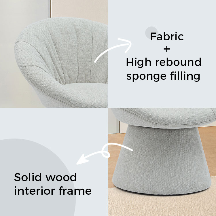 كرسي طعام دوار إيطالي بسيط وأنيق بقاعدة مستديرة كرسي الترفيه لغرفة المعيشة والفندق (GY-644)