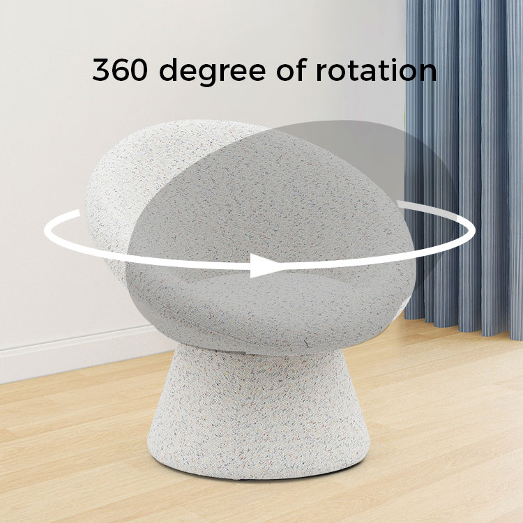 الشمال الأبيض النسيج كسول شكل دائري كرسي غرفة المعيشة مقعد واحد أريكة لهجة صالة الكراسي مع مسند الظهر (GY-645)