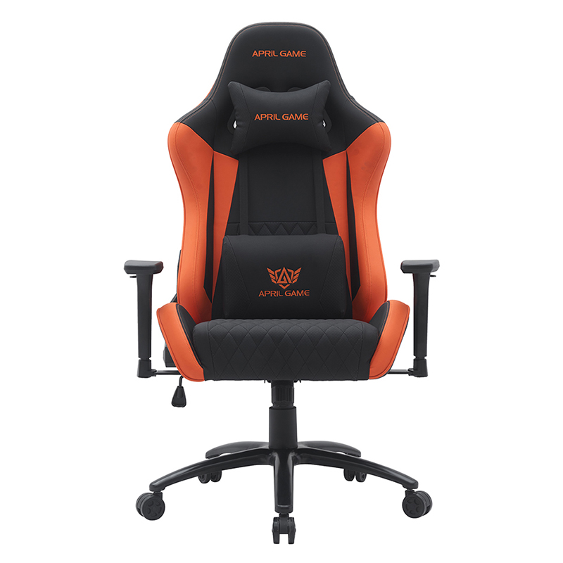 كرسي ألعاب دوار حديث باللون البرتقالي مع مساند للذراعين ثلاثية الأبعاد قابلة للتعديل (T-7122)