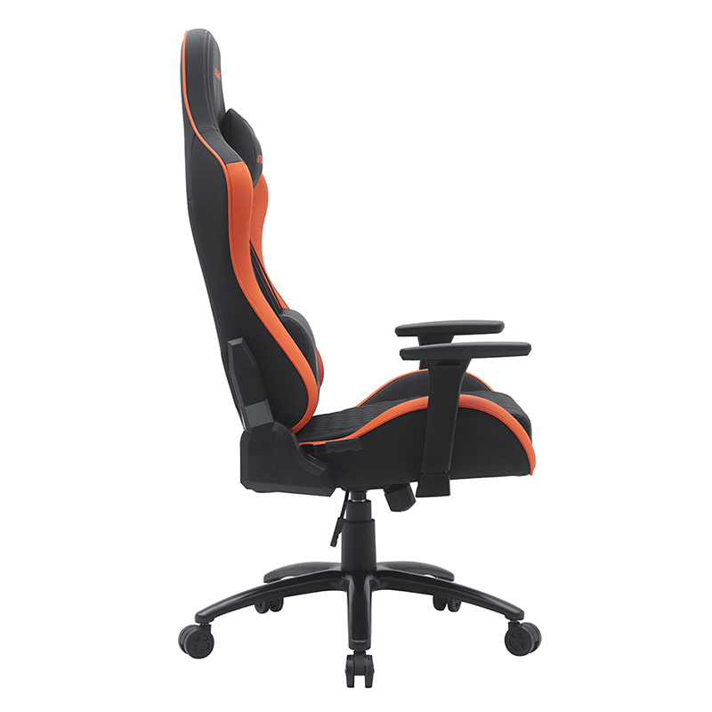 كرسي ألعاب دوار حديث باللون البرتقالي مع مساند للذراعين ثلاثية الأبعاد قابلة للتعديل (T-7122)