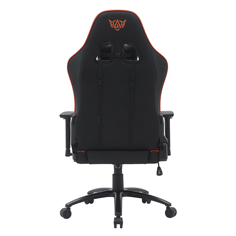 كرسي ألعاب دوار حديث باللون البرتقالي مع مساند للذراعين ثلاثية الأبعاد قابلة للتعديل (T-7122)