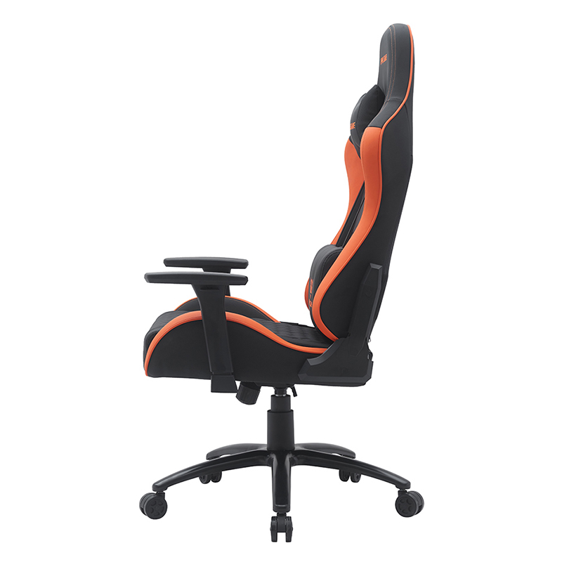 كرسي ألعاب دوار حديث باللون البرتقالي مع مساند للذراعين ثلاثية الأبعاد قابلة للتعديل (T-7122)