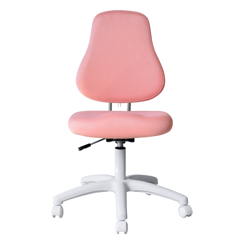 كرسي مهام الموظفين بدون ذراعين من القماش الوردي مع قاعدة من النايلون (M-6122)