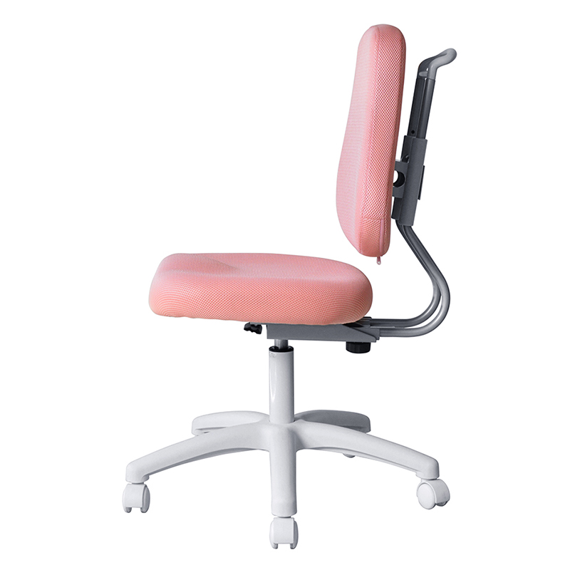 كرسي مهام الموظفين بدون ذراعين من القماش الوردي مع قاعدة من النايلون (M-6122)