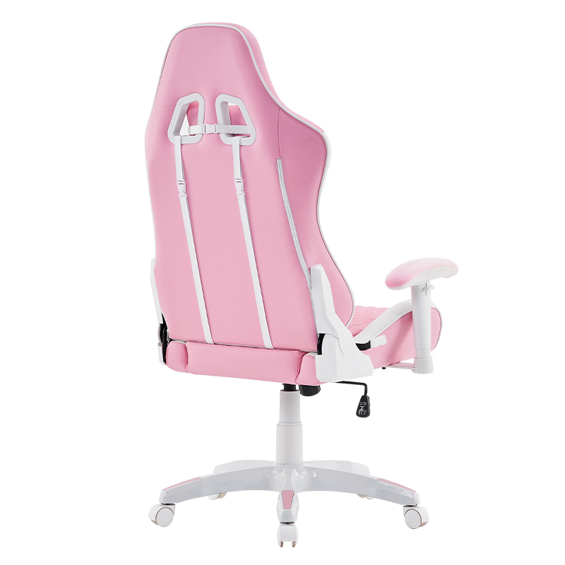 كرسي ألعاب دوار حديث باللون الوردي مع مساند للذراعين ثلاثية الأبعاد قابلة للتعديل (T-7122)
