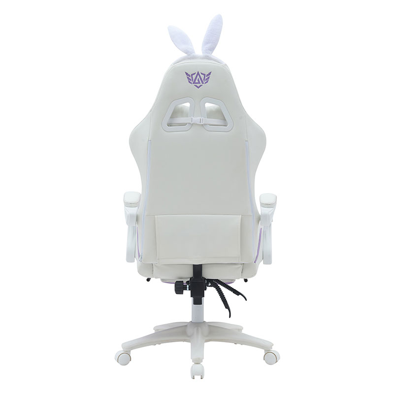 الجلود الاصطناعية 360 قطب PVC PU مريح مستلق لطيف أبيض أرجواني فتاة الألعاب كرسي Silla Gamer للسباق (T-7114B)