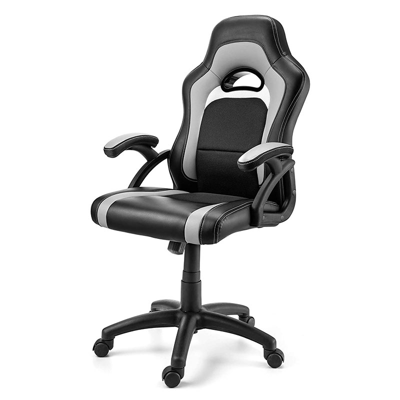 كرسي بذراعين لغرفة المعيشة من القماش الحديث مع مسند رأس دوار قابل للتعديل لرفع مادة البولي يوريثان المعدنية للألعاب والحوسبة (Y-2647)