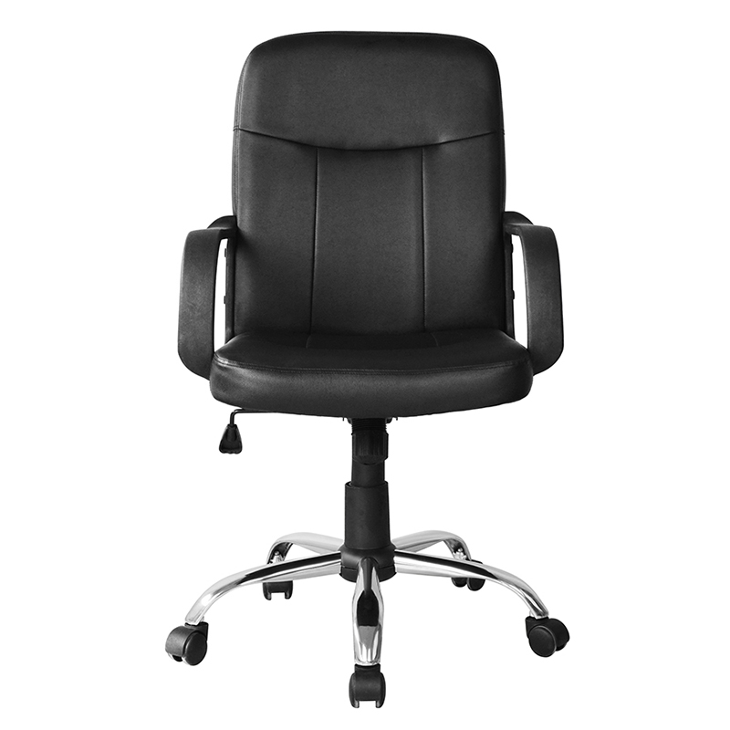 كرسي مكتب بمسند للذراعين متوسط الظهر مع قاعدة كروم (Y-2744)