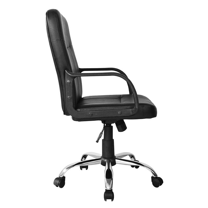 كرسي مكتب بمسند للذراعين متوسط الظهر مع قاعدة كروم (Y-2744)