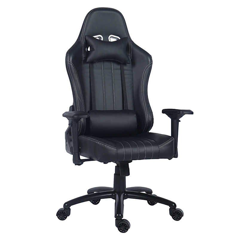كرسي ألعاب Racing King بمسند ذراع 4D عالي الظهر من البولي يوريثان باللون الأسود (Y-2546)