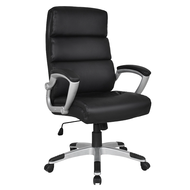 كرسي مكتب مسند ذراع مبطن باللون الأسود عالي الظهر (Y-2725)